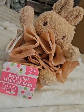 Plush Bath Puff with  Bunny Design